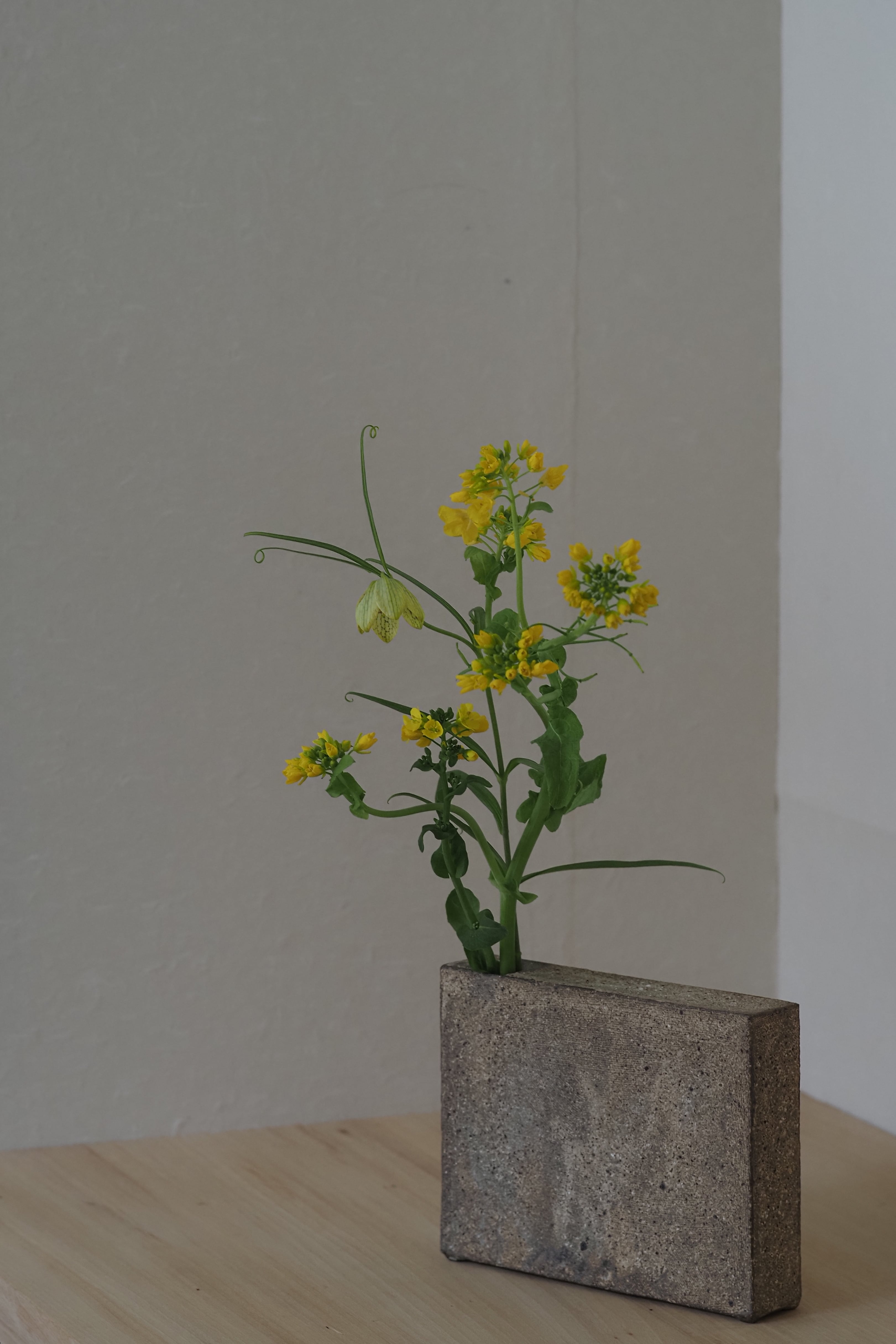 村上 躍 77. 白灰化粧箱型花器 | 陶屋なづな