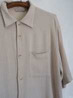 ~2000’s Linen × Rayon Plaid Open Collar Shirt
