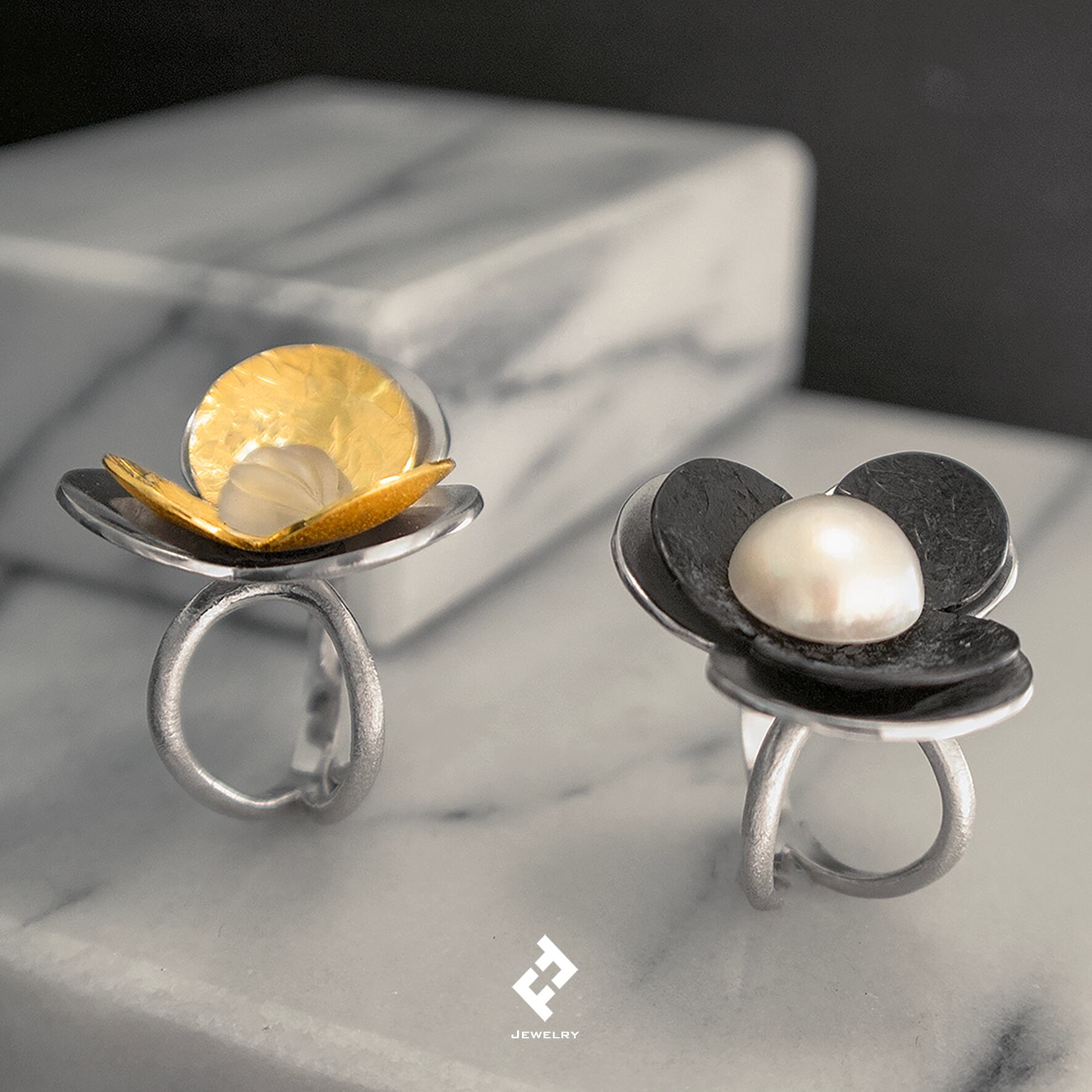 flores・リング（花びら3枚）（+black) | FELIPE FONSECA jewelry