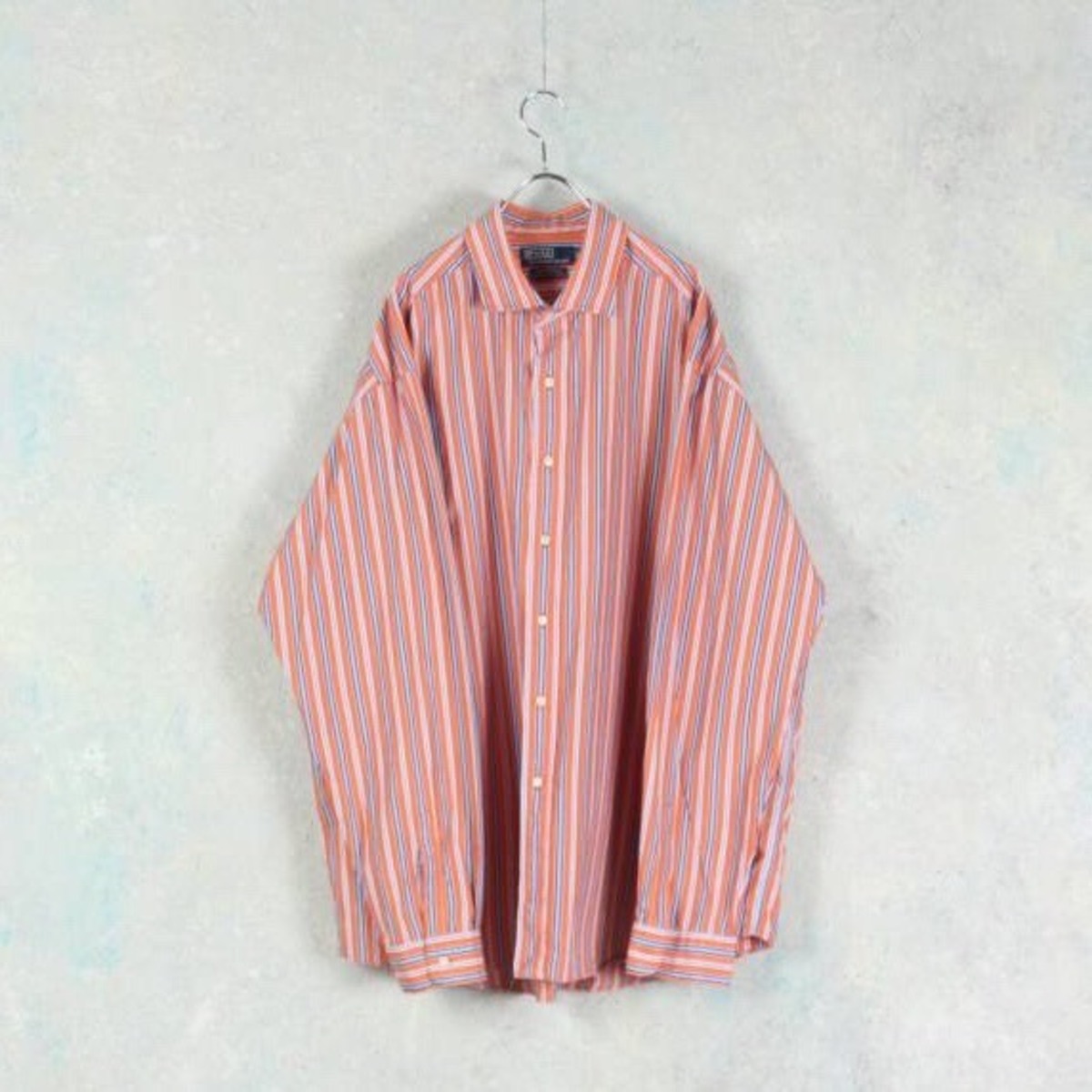 Polo by Ralph Lauren オレンジ×ブルー ストライプシャツ【FF-3638】 | cv