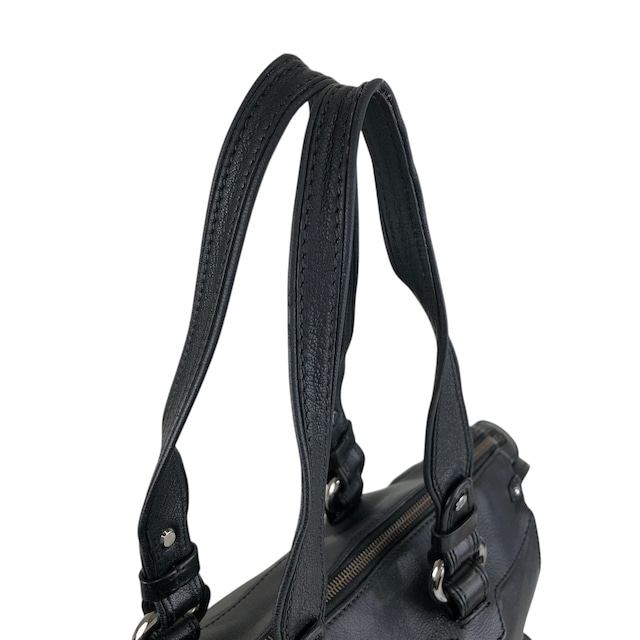 CELINE セリーヌ トリオンフ ハンドバッグ ショルダーバッグ 2way ブラック プレートロゴ レザー vintage ヴィンテージ オールド 4xt5x6