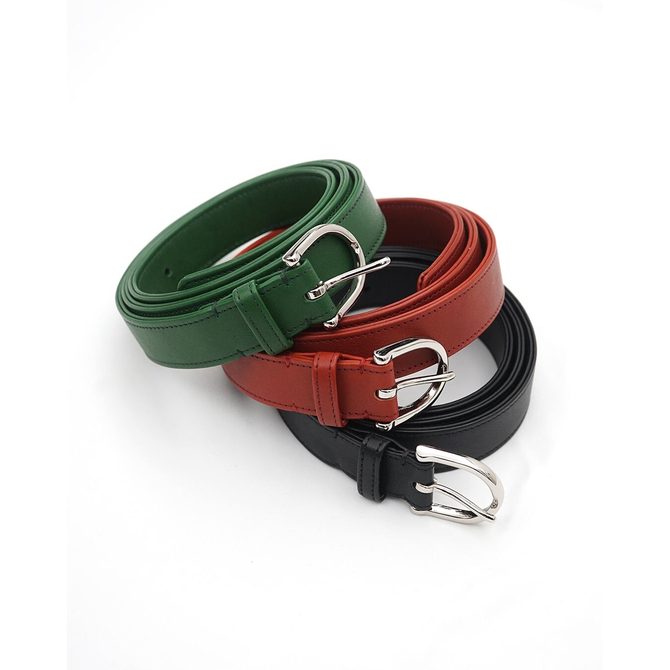 kujaku] (クジャク) A-187 Leather Belt (Vermilion) | Clique Tokyo