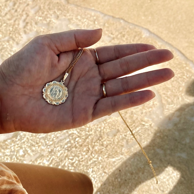 Scallop coin Necklace /14kgf