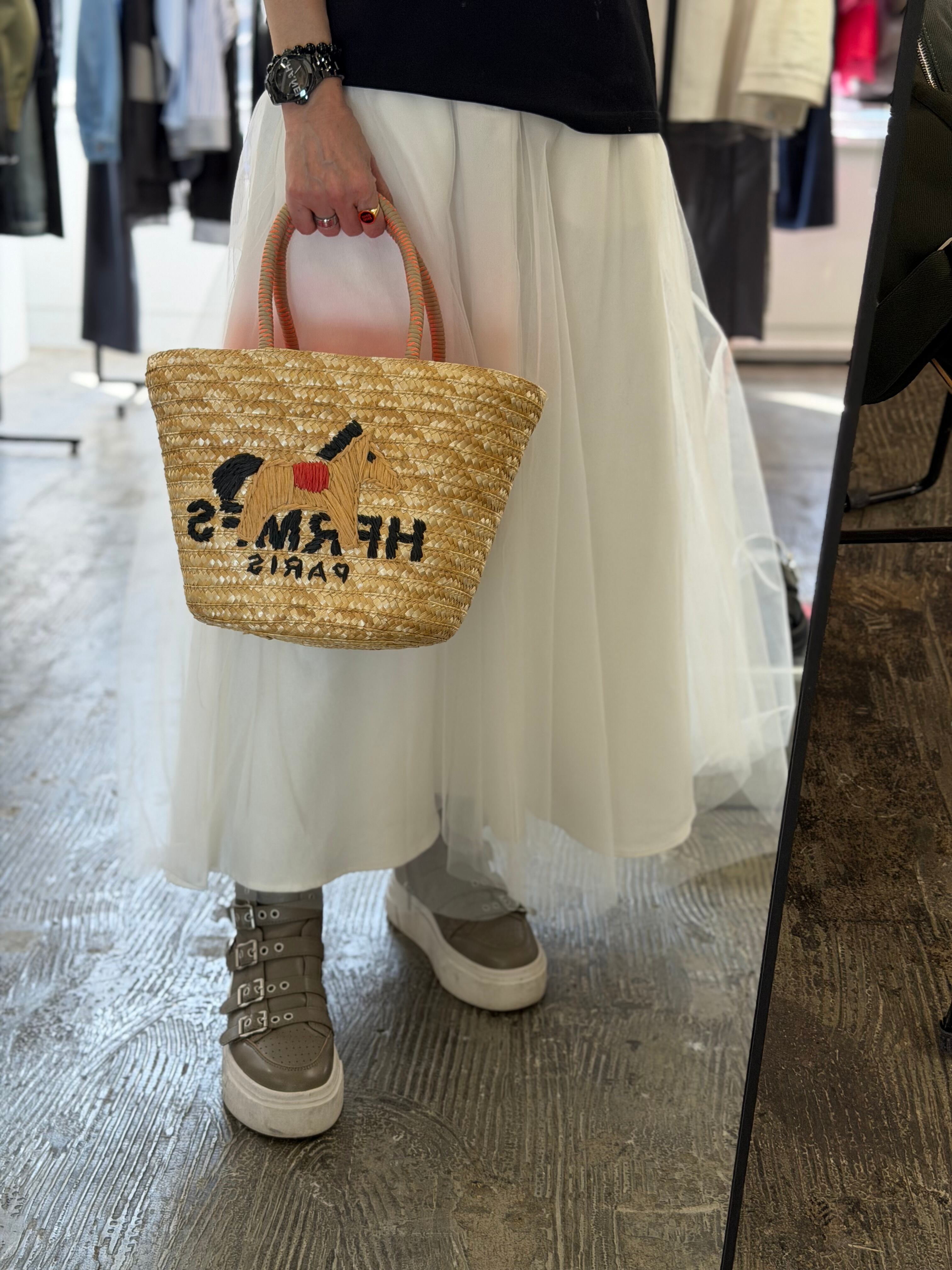 予約販売【 MICALLE MICALLE 】SMALL BASKET BAG (MAB101GEB) 5月上旬