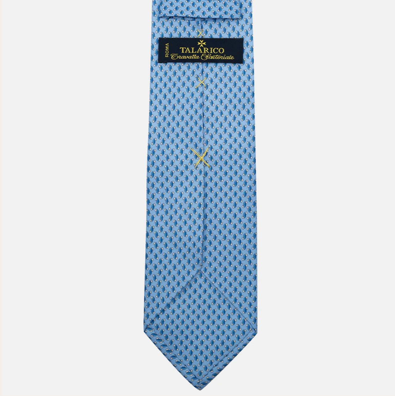 Cravatta 3 pieghe in Seta, Micro Fantasia, Celeste - JC056668-5