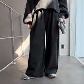 ウォームポンチワイドPT/杢チャコール