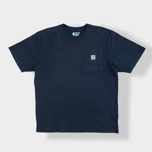 【Carhartt】ポケットTシャツ ポケT  LOOSE FIT Cロゴ LARGE 半袖 黒 カーハート US古着