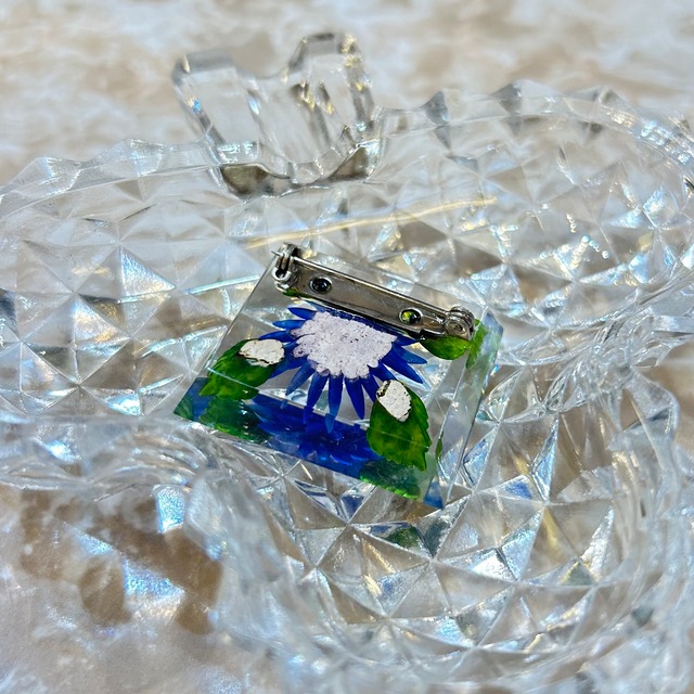 50’s lucite blue flower brooch