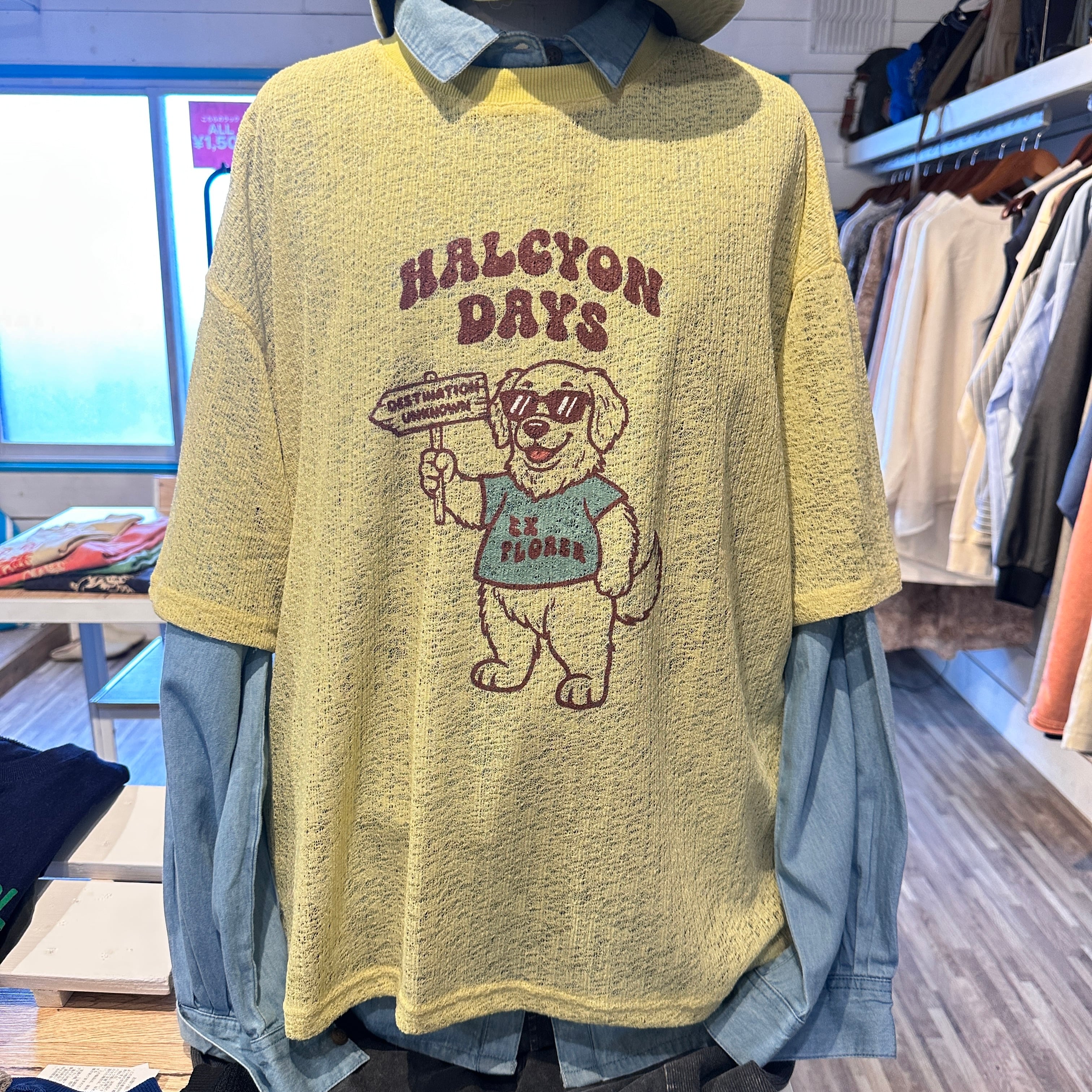 『People's』2770  ラッセルメッシュ探偵家Tシャツ　半ラバープリント