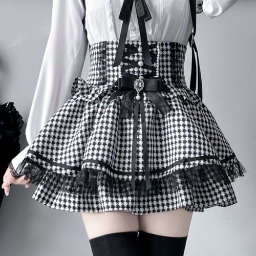 ゆめかわ♡全2カラー　ビジューリボン付きミニスカート　suka2★