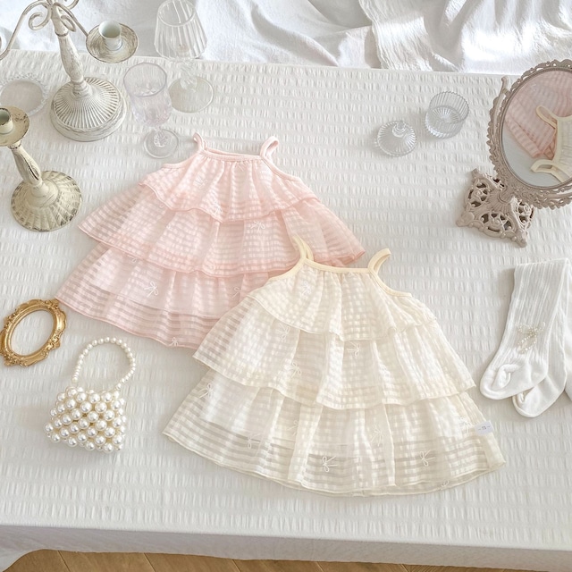 【BABY】リボンティアードキャミソールワンピース - 19