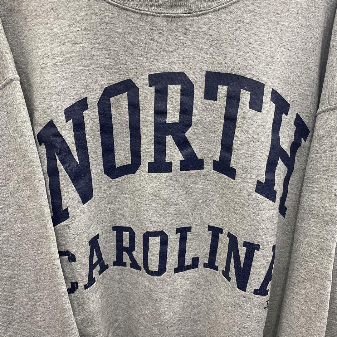 良品 TEAM EDITION APPAREL チームエディションアパレル プリント クルーネック スウェット トレーナー グレー XLサイズ  North Carolina カレッジ? USA製 古着MIX アメカジ オーバーサイズ