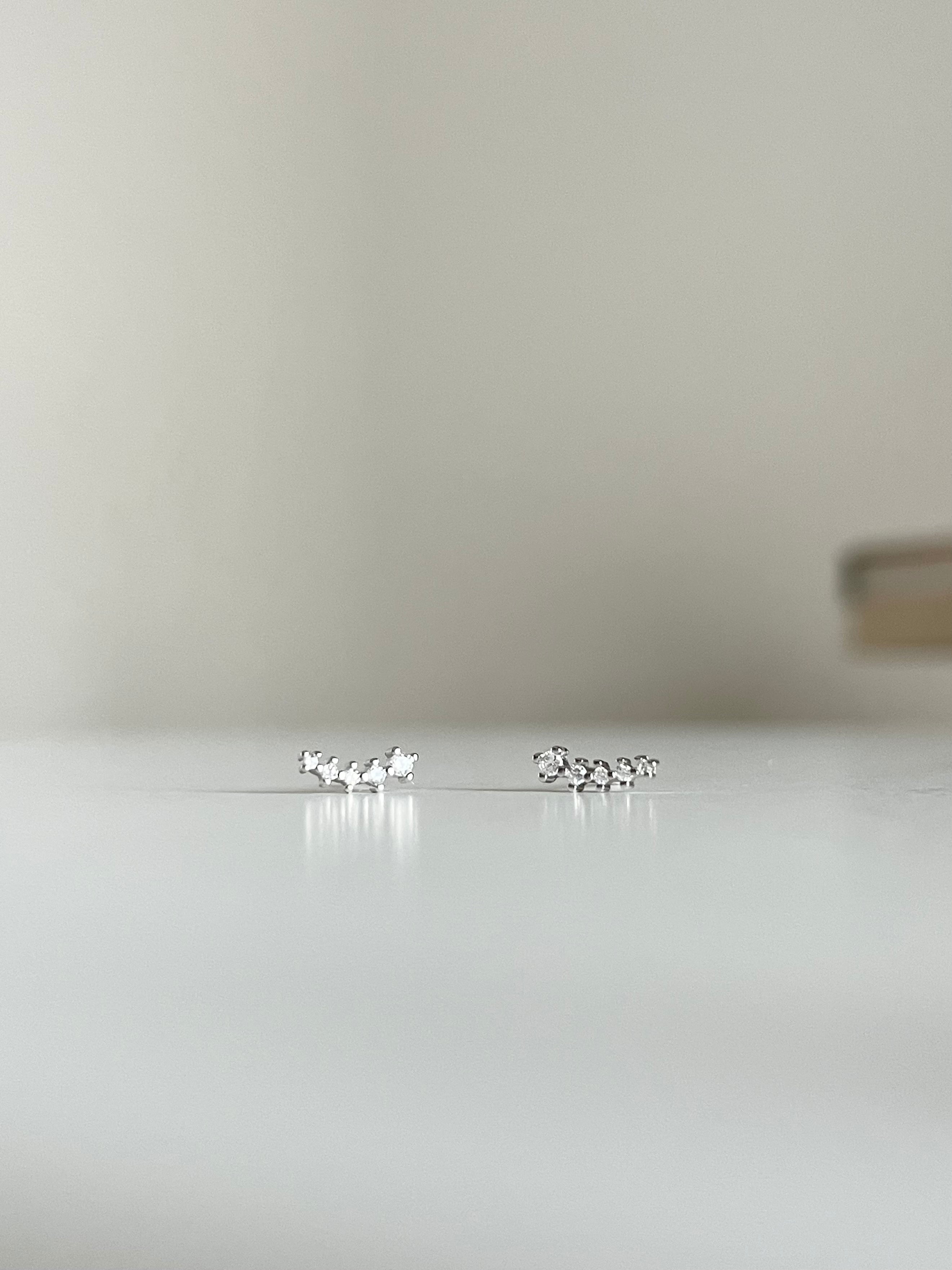 tiny stone pierced earrings