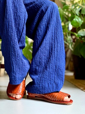 old “leather flat sandal” “Red brown” “D’Santy” made in MEXICO