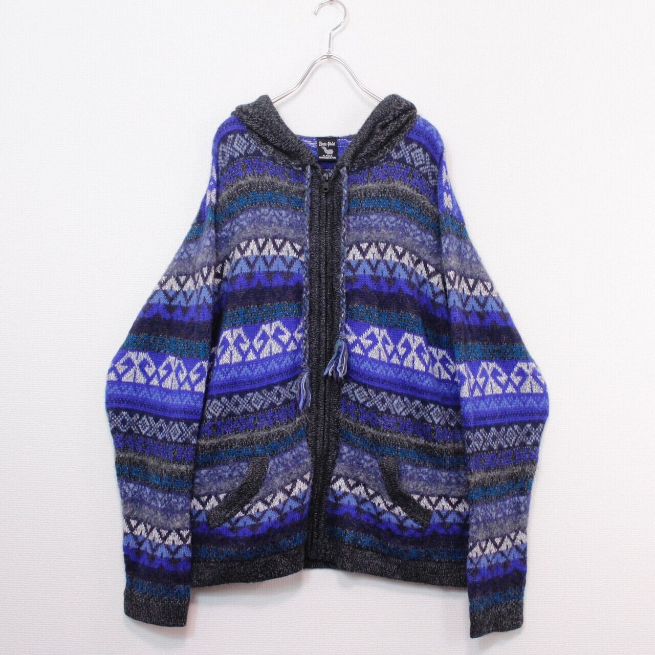 act2】Native Pattern Alpaca Mix Vintage Knit Parker | Caka(カカ 