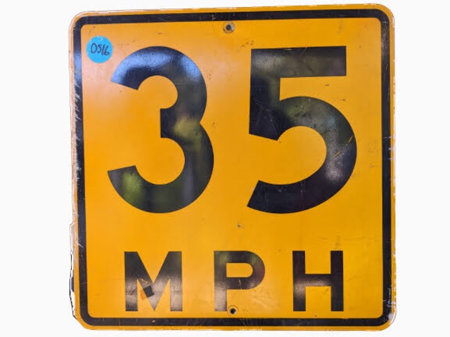 ビンテージロードサイン 35MPH  道路標識