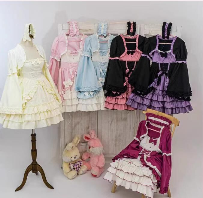 ゆめかわ♡全5カラー 長さが選べるつけ袖＆アウター付きワンピース
