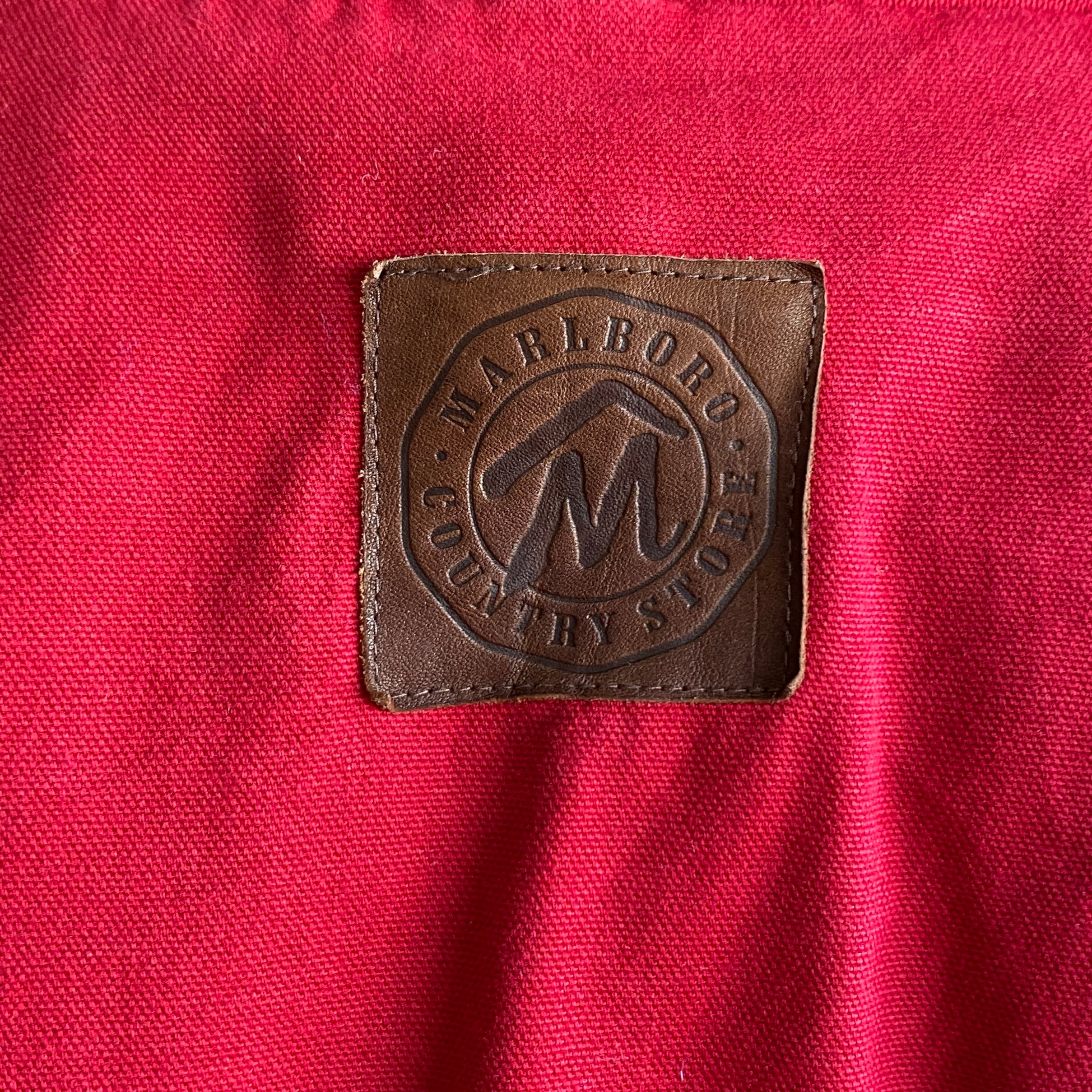 Marlboro country store マルボロカントリーストア ハンティングジャケット メンズXL 古着 襟レザー レッド 赤色