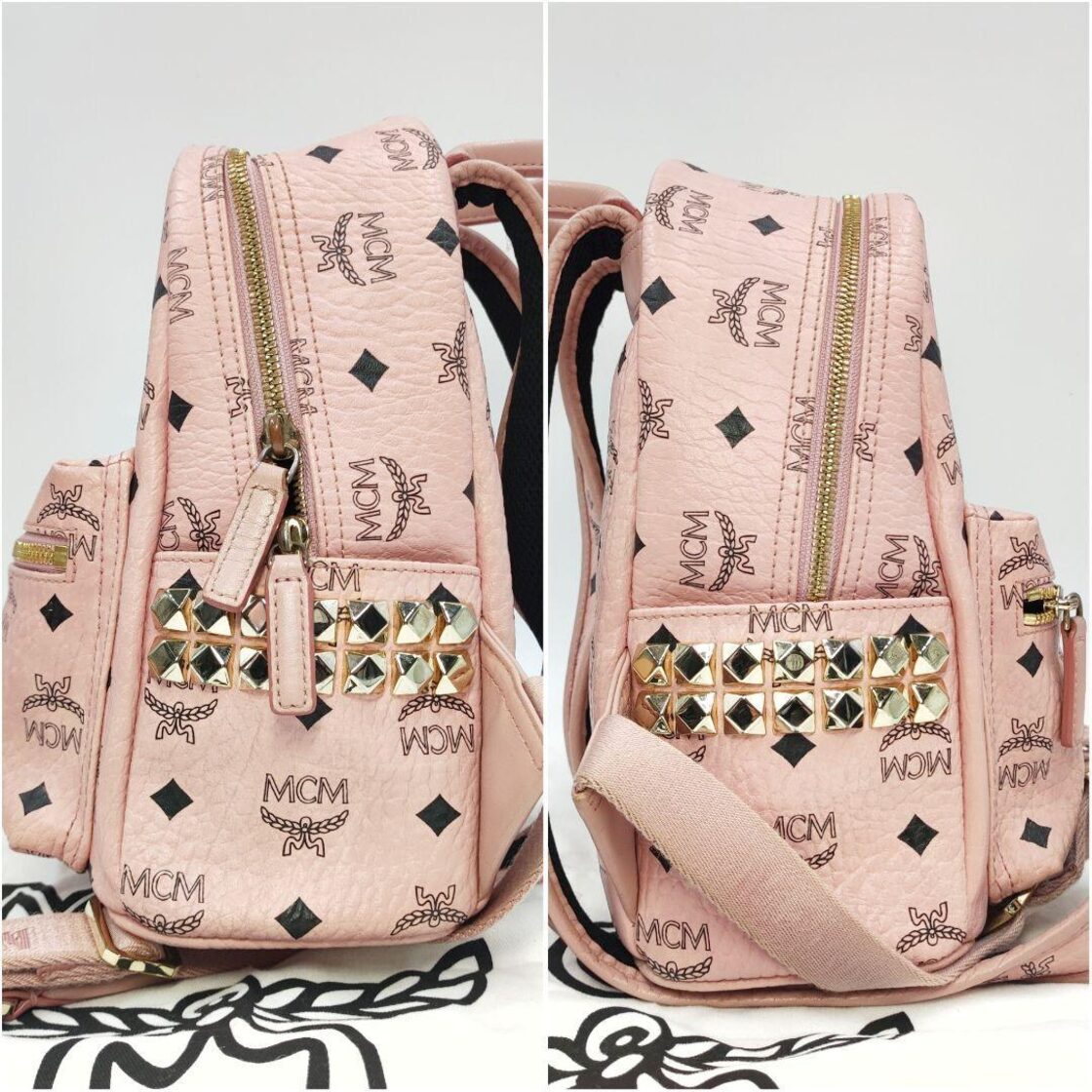 MCM 1318 エムシーエム リュック バックパック スタッズ パウダー  