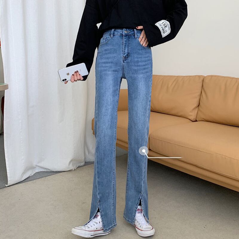 ウェストスリムパンツ スプリングオータムジーンズ レディース 春物 秋物 試着室50178523981