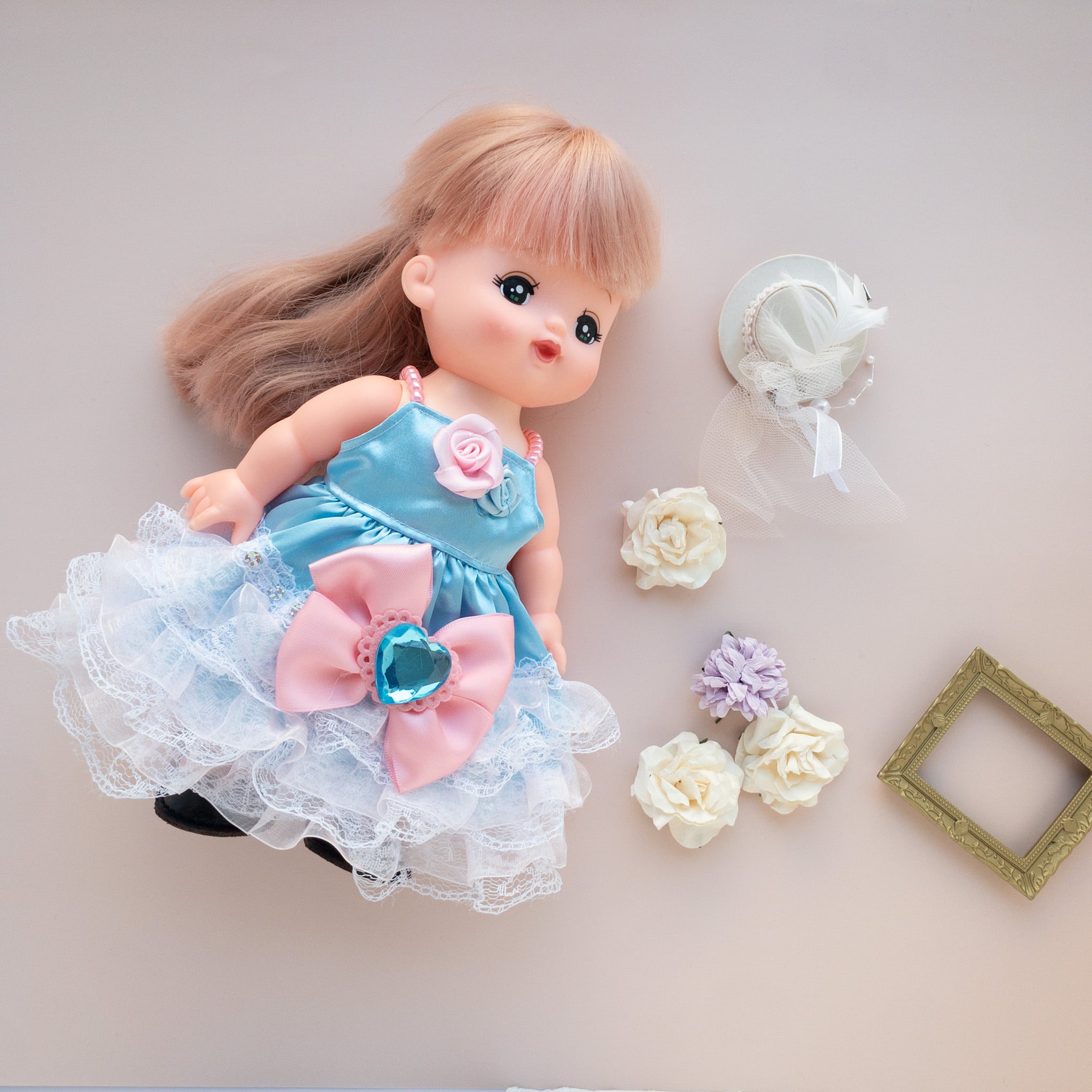 パーティドレス（水色2）メルちゃんソランちゃん | dollkamiyu