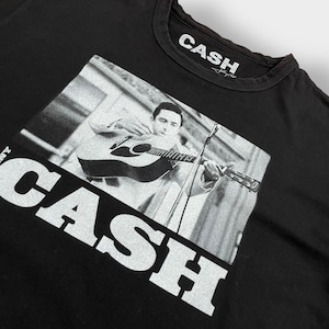 【JOHNNY CASH】ジョニー・キャッシュ フォトプリント 音楽 ミュージシャン オフィシャル Tシャツ M US古着