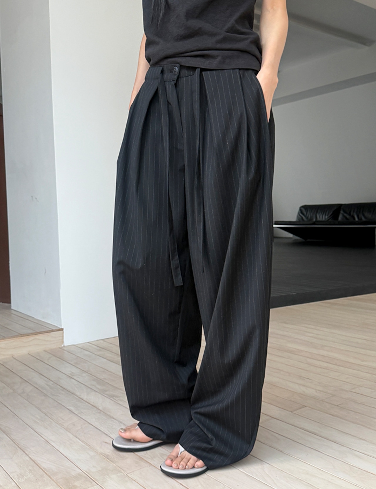 【26ss】Waist-String Slacks_2colors