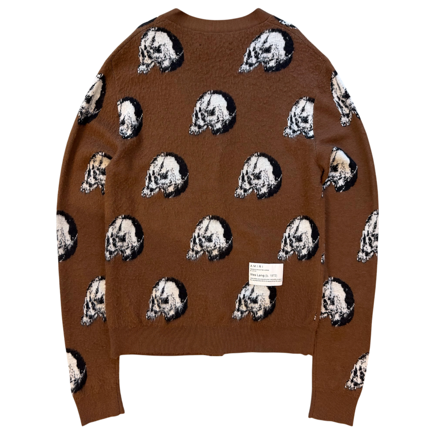 AMIRI Wes Lang Repeat Skull Cardigan