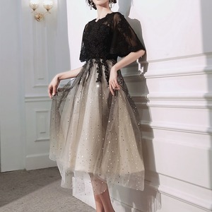 ドレス レディース 送料無料 サイズ7展開 フレアワンピース シフォン 丸首 ラウンドネック 半袖 五分袖 5分袖 ハイウエスト ウエストマーク 体型カバー 二の腕カバー 脚長 華奢見え 切り替えデザイン バイカラー エアリー ガーリー キュート エレガント フェミニン 上品 抜け感 透け感 シースルー リュクス かわいい 大人可愛い 大きいサイズ ビッグサイズ プラスサイズ XL 2XL 3XL 4XL フレアスリーブ パーティードレス お呼ばれドレス 結婚式 披露宴 二次会 おでかけ Uバック 新作