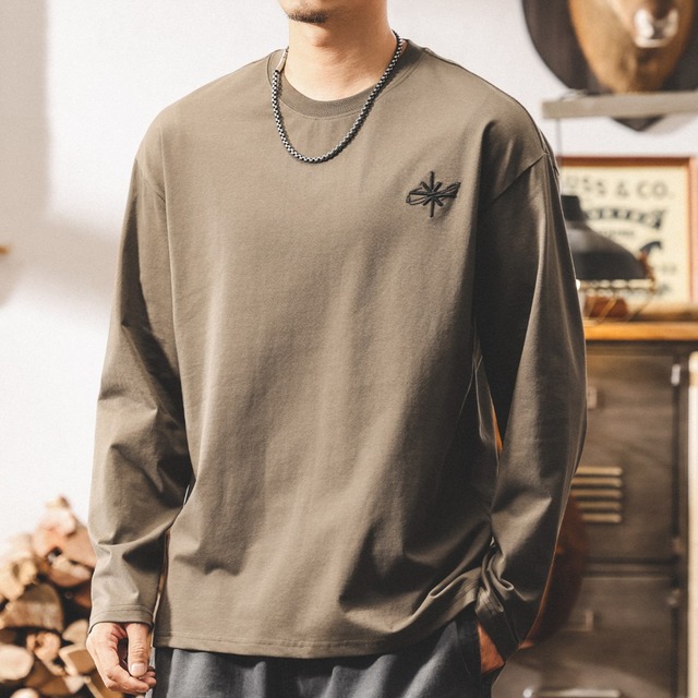 Back logo retro long t shirt ( 6color )