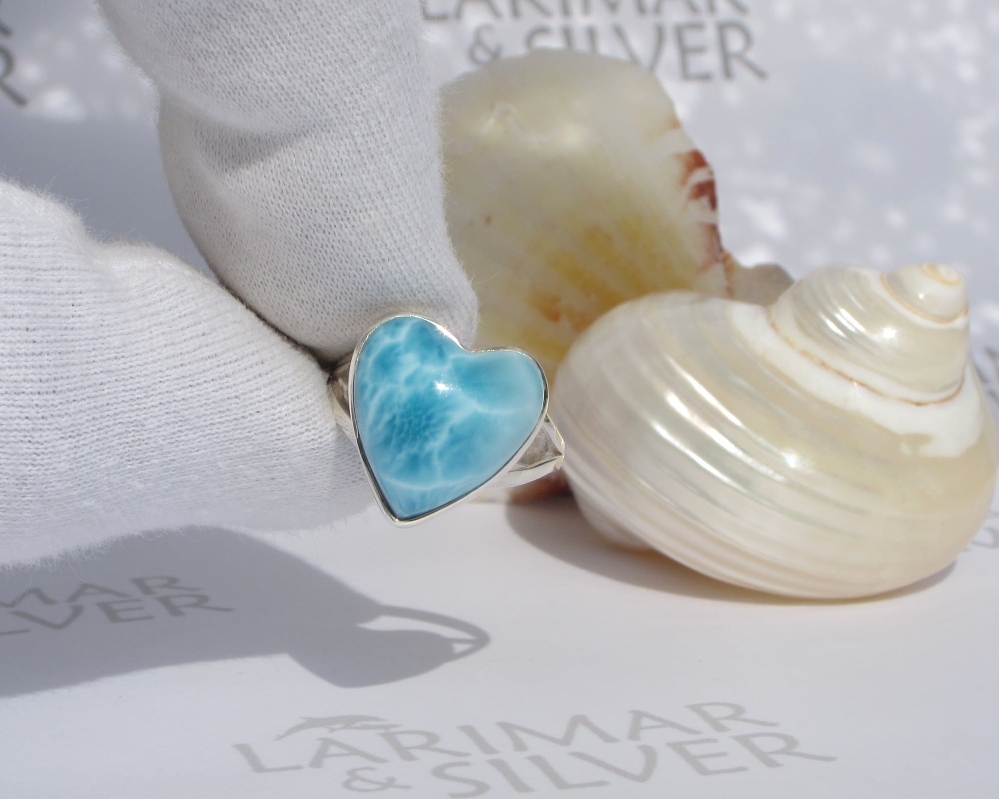 節約 【ドミニカ共和国購入】ラリマーシルバーハートリング 愛と平和