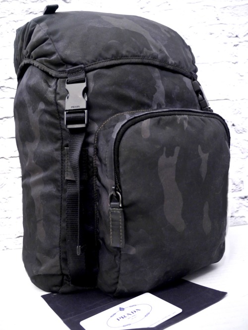 レア◆PRADA プラダ V135 大容量 テスート ナイロン リュック バックパック ロックサック 迷彩◆使い勝手の良さで人気再燃の希少なカモフラ