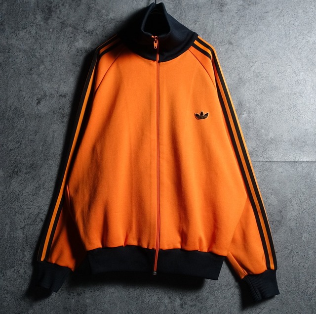 70s “adidas”  Orange x Black Logo Desgin Track Jacket