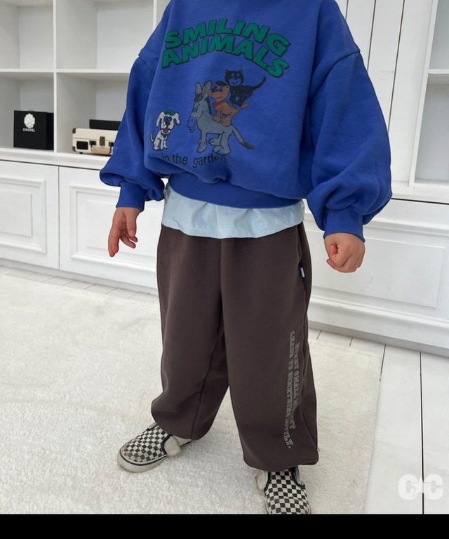 《送料無料》予約:レタリングジョガーパンツ【cantuccistudio】※ジュニアサイズ