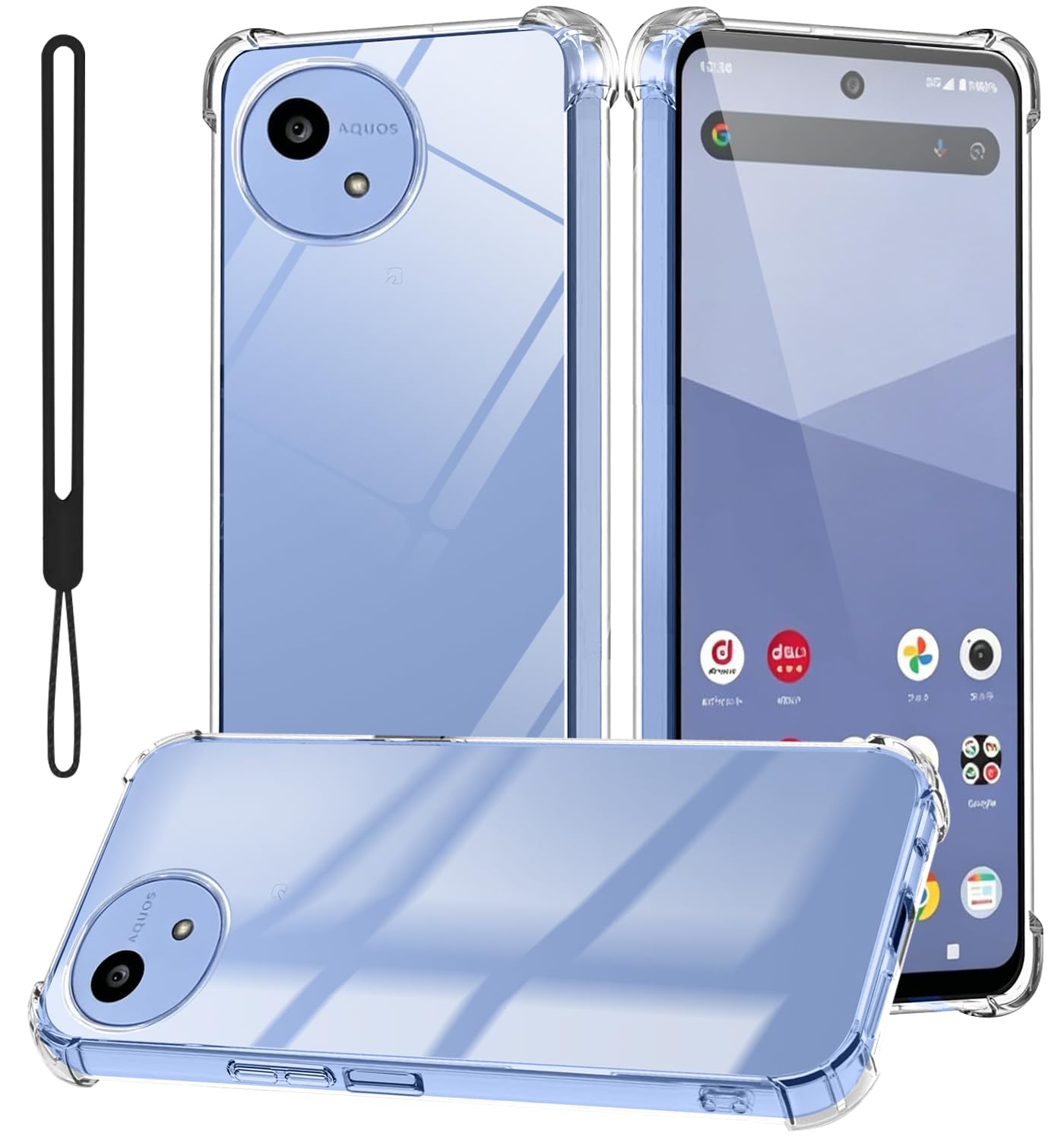 対応 AQUOS Wish6 ケース クリア TPU 薄型 軽量 耐衝撃 米軍MIL規格取得 (クリア)