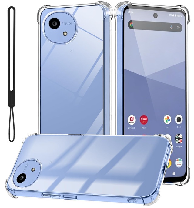 対応 AQUOS Wish6 ケース クリア TPU 薄型 軽量 耐衝撃 米軍MIL規格取得 (クリア)