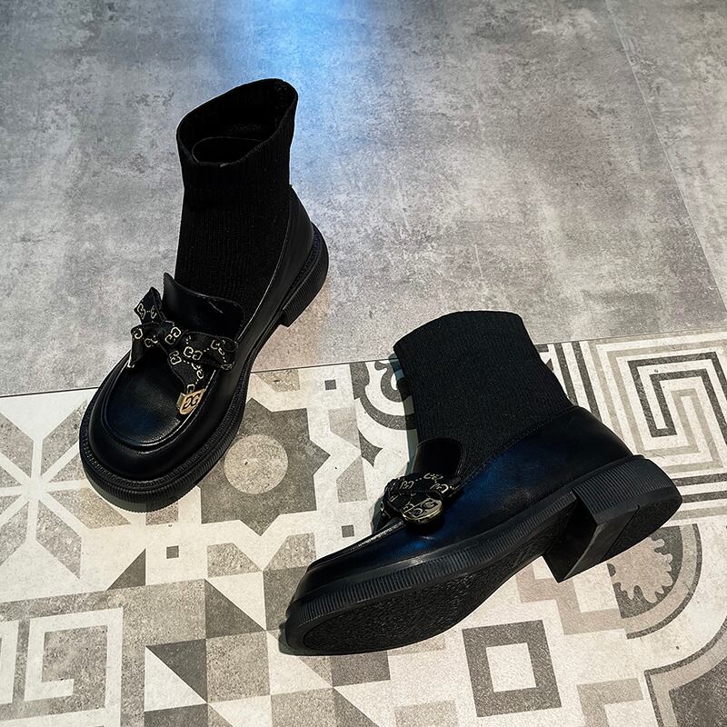 ブーツシングルレッドソックス 薄手ショートオータム 靴 シューズ 秋物 タイツ ストッキング 部族の婦人靴51006432522