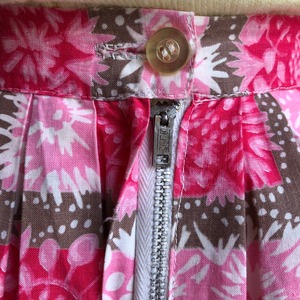 50’s pink flower print cotton skirt