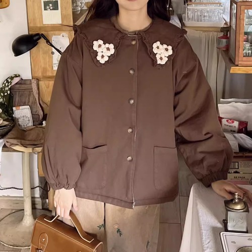 フラワーコサージュカラージャケット ・8818