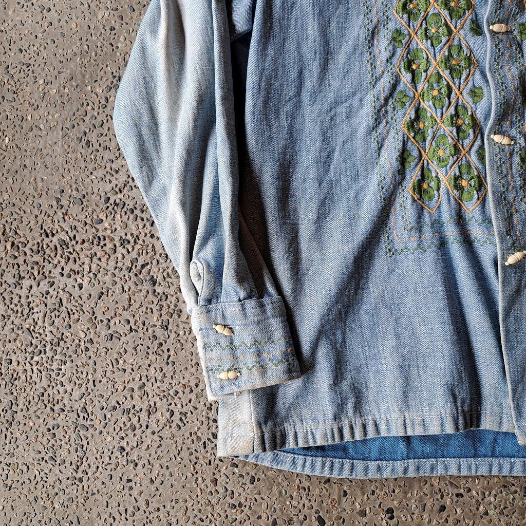 メキシコ製 刺繍デニムシャツジャケット used [210089] | VACFF
