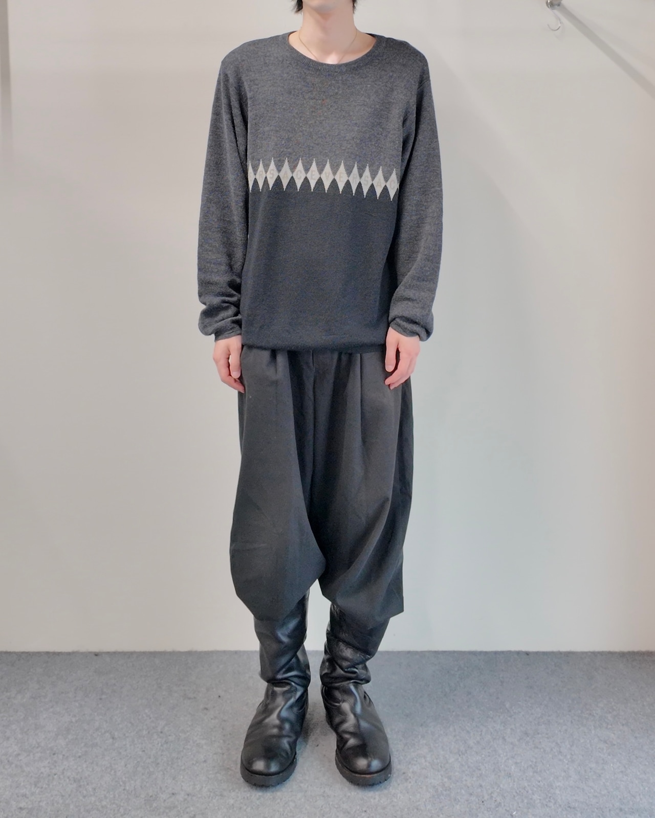 【GIANNI VERSACE】diamond pattern knit