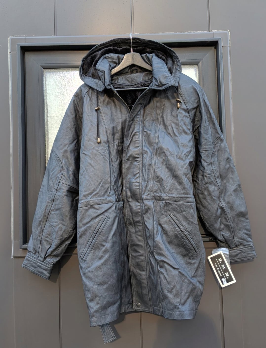 B.M.M. Los Angeles all black leather coat 小岩店