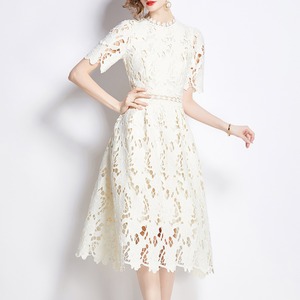 ハイネック レースフレアワンピース A4294