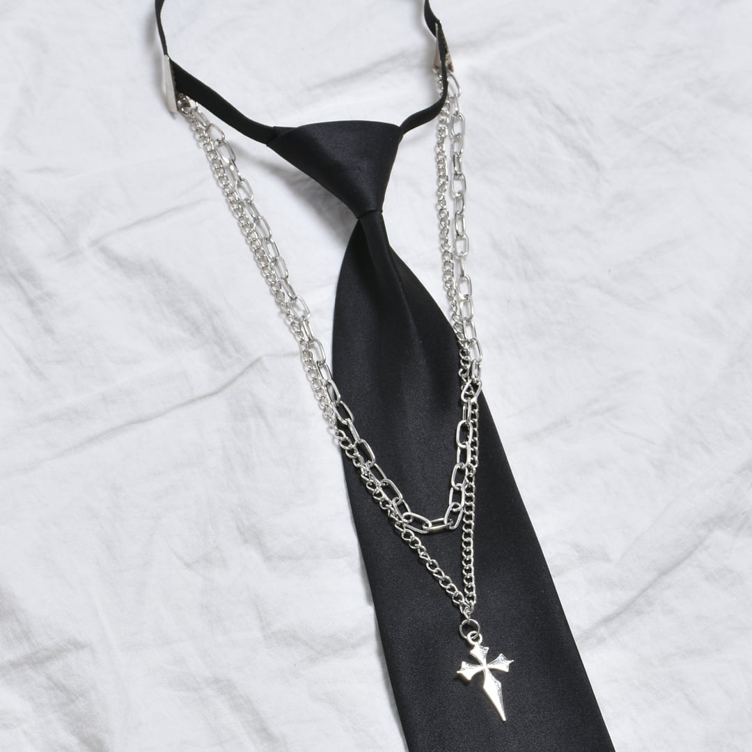 2点セット】ネクタイ×ネックレスセット(クロス刺繍) | VOLCAN&APHRODITE