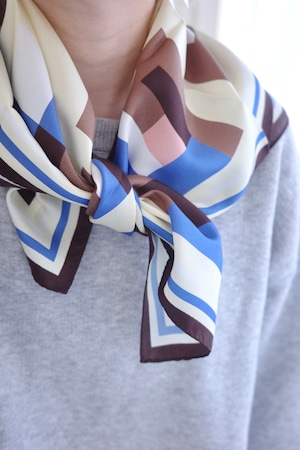 Select Scarf (スクエア スカーフ) ／ Cream Brown Square