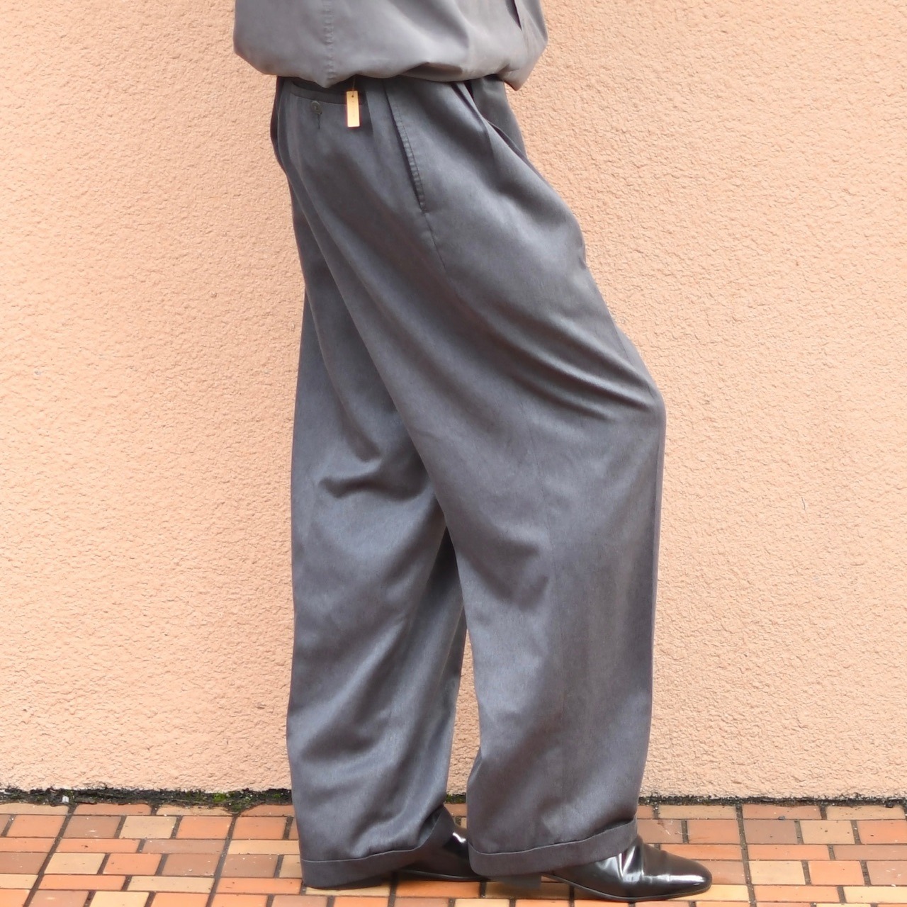 SAVANE "杢調" 2tuck slacks gray