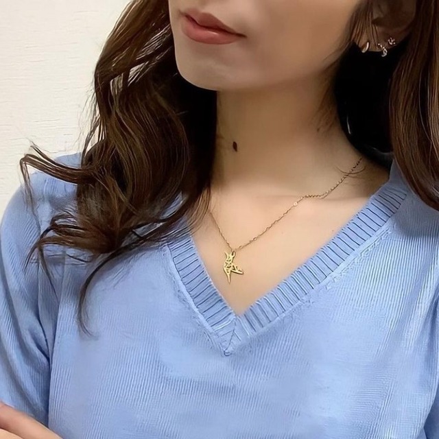 Hummingbird necklace 〈pink gold〉