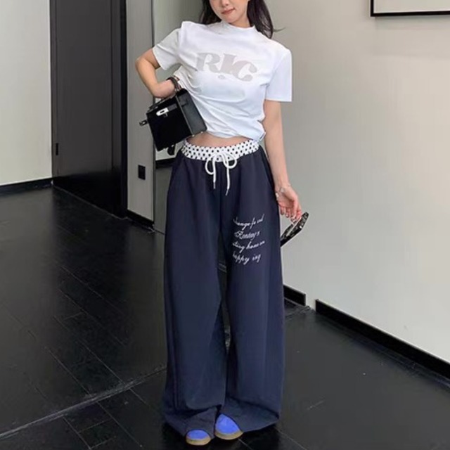 dotted waist sweatpants　ドットウエストデザインスウェットパンツ　J1708