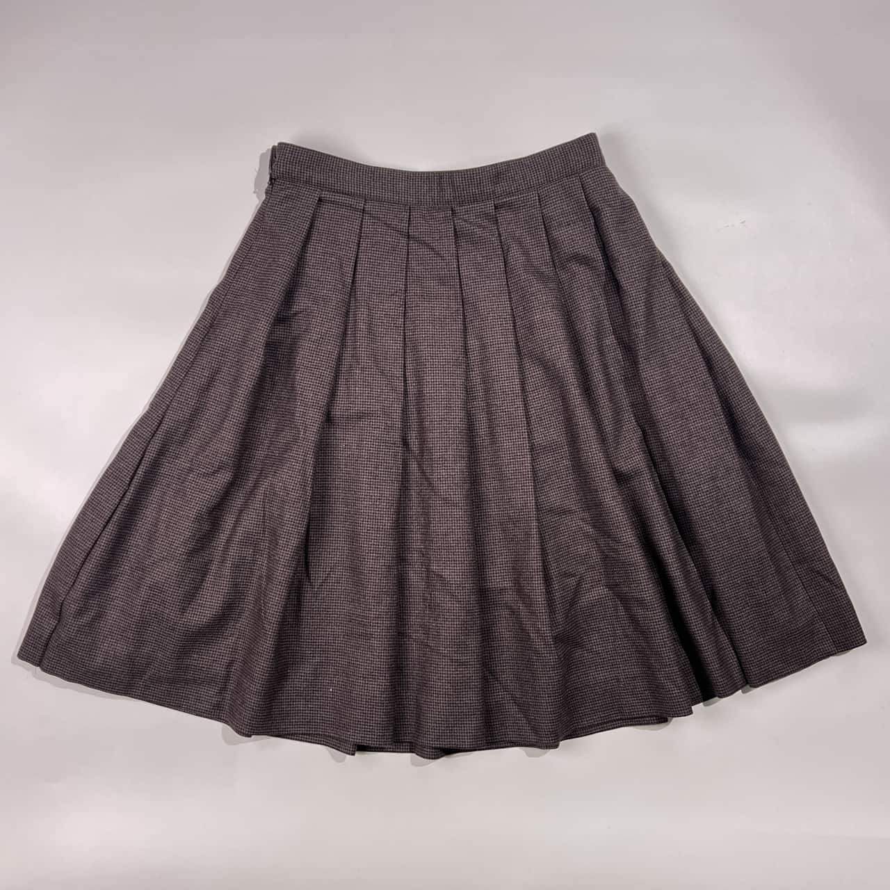 Mademoiselle NON NON マドモアゼルノンノン ウール チェック プリーツ スカート L/ブラウン系 レディース パパス