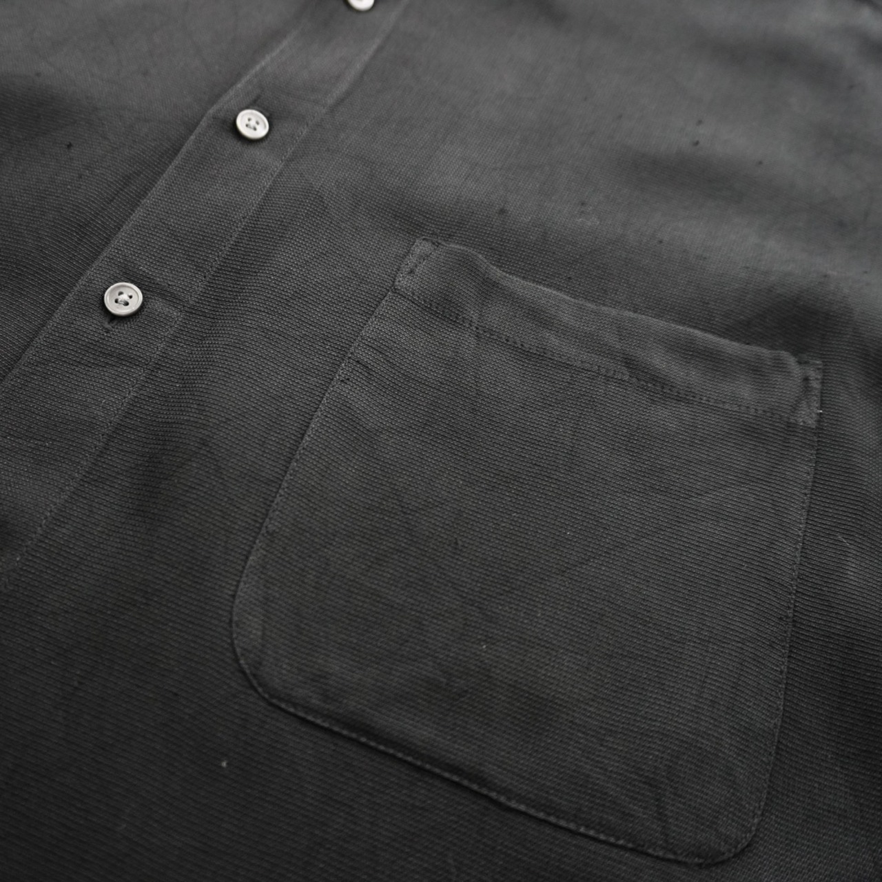 90s PERRY ELLIS Silk S/S shirt black [L] 古着 - 8